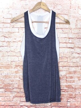 Lorna Jane Women’s Dark Gray Layered Racerback Tank Top